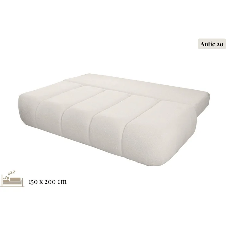 WFL GROUP Schlafsofa Milla mit Bettkasten – 3 Sitzer Couch mit Schlaffunktion, Bettfunktion, MADE IN EU, Schlaffläche 150 × 200 cm, Skandinavische Polstercouch im modernen Design – Weicher Boucle – Bild 3