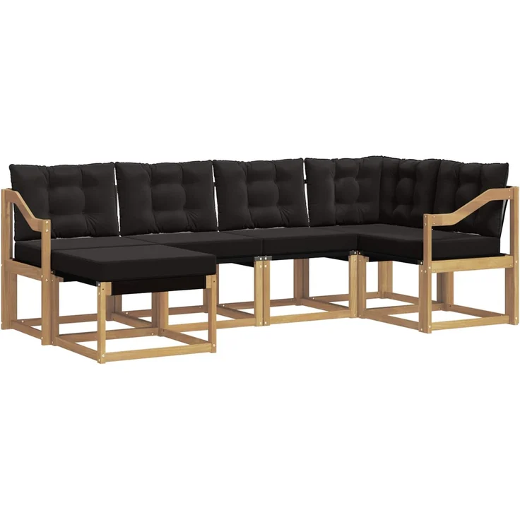 vidaXL Outdoor-Sofagarnitur 6 stk. 6-Sitzer Weiß und Schwarz 3389654 – Bild 2