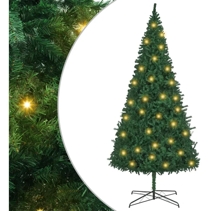 vidaXL Weihnachtsbaum mit dekorativen Lichterketten Grün 400 cm PVC 3394812