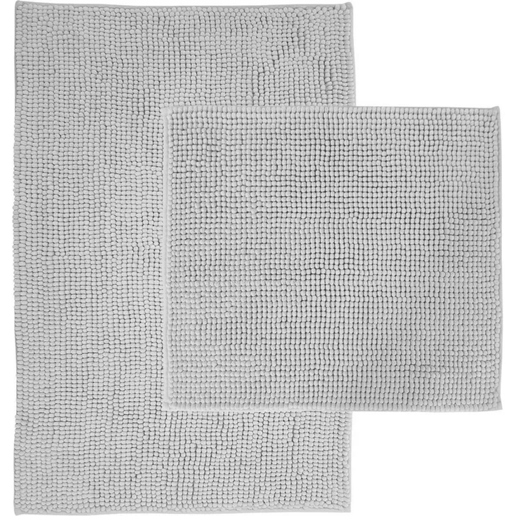 NYVI Badematte Badematten Set 2 teilig Chenille 50x80 Badematte und 45x50 WC-Vorleger, Höhe 20 mm, Polyester, Badezimmerteppich Set - Rutschfest, Saugstark, Schnell Trocknend – Bild 5