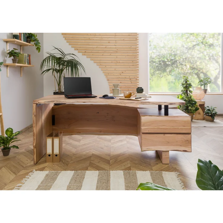 Schreibtisch Akazie 190x70x76 natur lackiert PURE ACACIA #151 – Bild 3