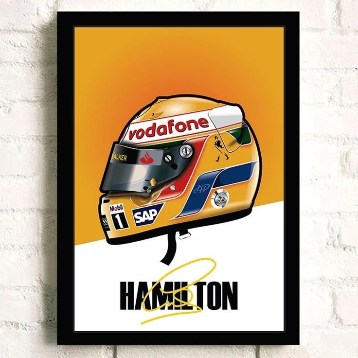 Poster Formel 1 Helm Rennfahrer Name Unterschrift · Deko Print ohne Rahmen - E Hulkenberg / 40x50 cm – Bild 9