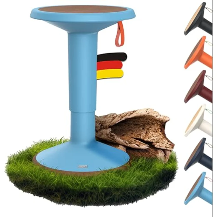 Interstuhl UPis1 - ergonomischer Sitzhocker mit Schwingeffekt - höhenverstellbar - Hocker mit rutschhemmender Standfläche & Kippschutz - Bürohocker (ECO Pastellblau, ECO UP Sitzhocker) – Bild 2