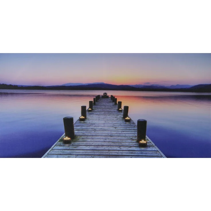 LED-Bild, Leinwandbild Leuchtbild Wandbild, Timer MVG-zertifiziert ~ 110x55cm Steg, flackernd – Bild 4