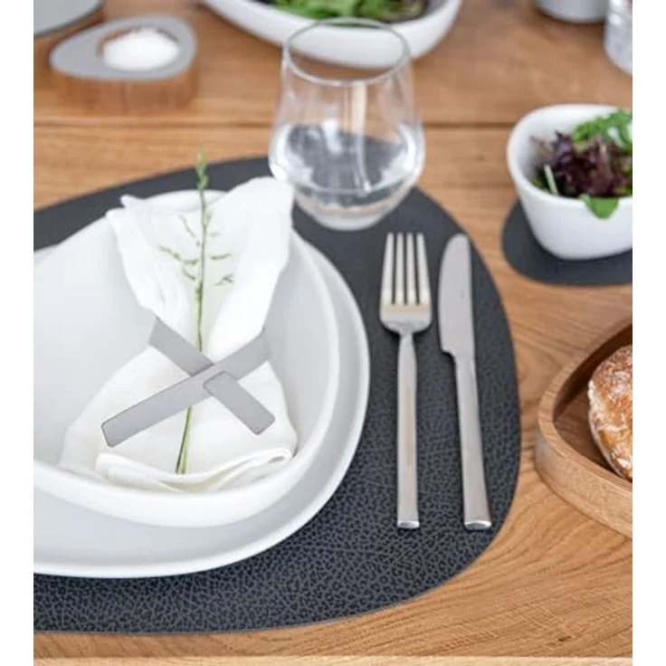 LIND DNA Table Mat Curve L 37x44 cm Hippo Black-Anthracite – Bild 4