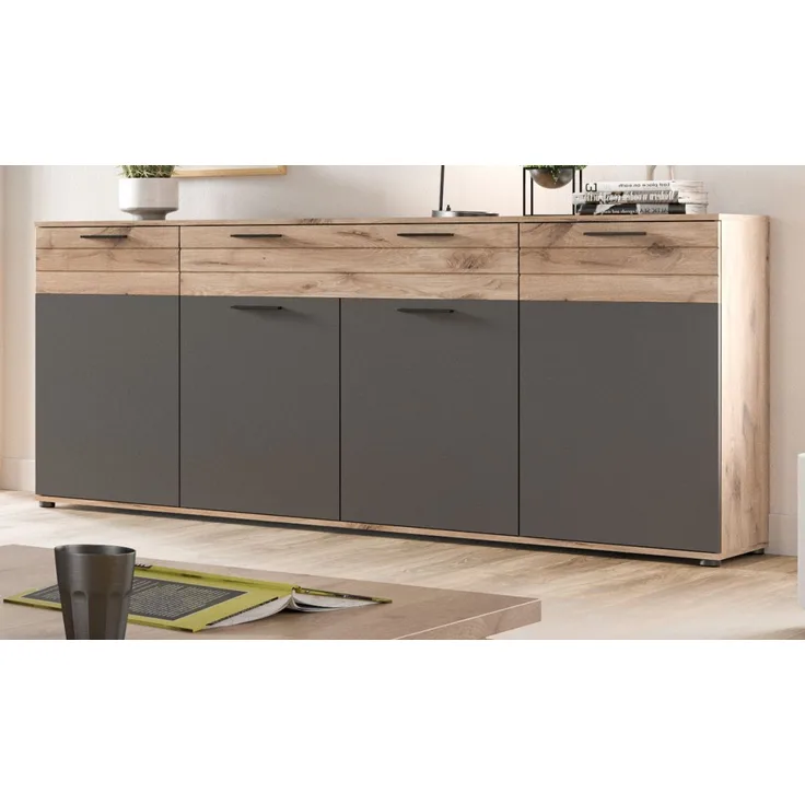 Sideboard Tomaso in Eiche und grau 200 cm