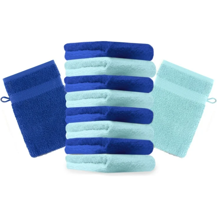Betz Waschhandschuh 10 Stück Premium 16x21 cm Farbe Royalblau und türkis, Baumwolle (10-St) – Bild 5