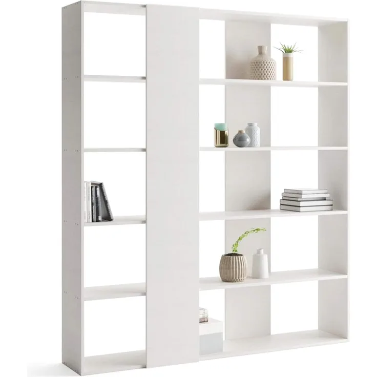 MOBILI FIVER, Bücherregal Rachele, Laminat weiße Esche, 179 x 33 x 204 cm