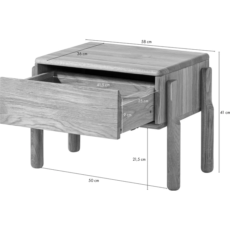 Nachttisch Eiche 58x36x41 natur geölt KIEL #10 – Bild 8