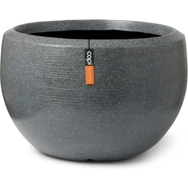 Capi Europe Übertopf rund Arc Granite, Anthrazit, Ø 67 cm x H 45 cm, leicht, bruchsicher, frost- und UV-beständig, für Innen- und Außenbereich – Bild 1