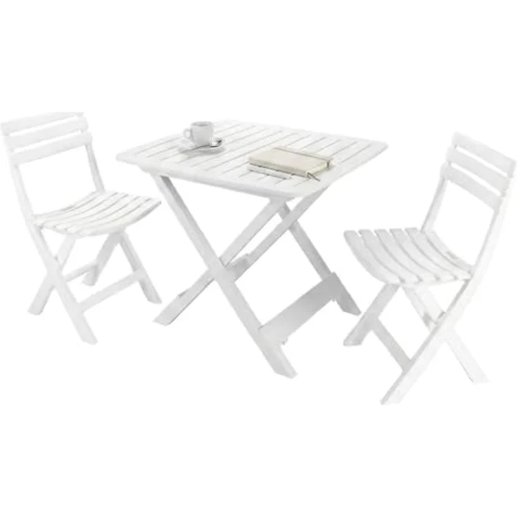 Dmora Outdoor-Set bestehend aus: 2 Stühlen und 1 Tisch, Made in Italy, Farbe weiß – Bild 2