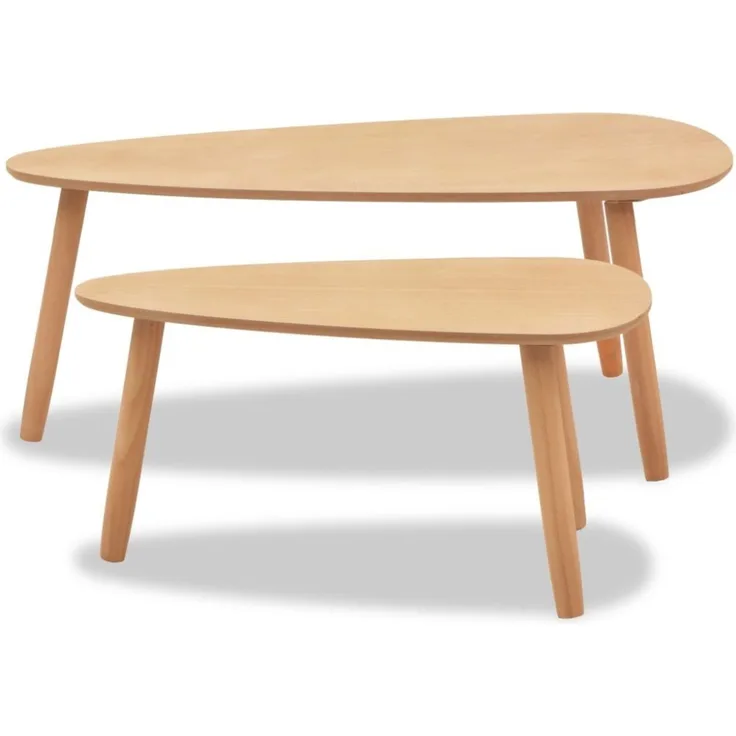 vidaXL 2-tlg. Couchtisch-Set Massivholz Kiefer Braun 244733