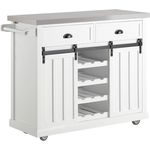 SoBuy FKW94-W Kücheninsel, MDF, Hochglanz, Weiß, 107 x 95 x 46 cm