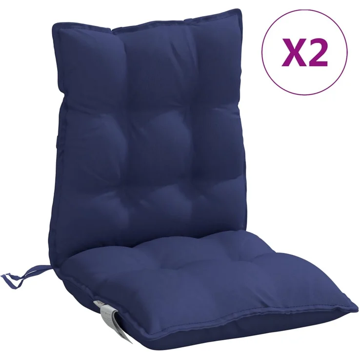 vidaXL Niedriglehner-Auflagen 2 Stk. Marineblau Oxford-Gewebe 377737 – Bild 2