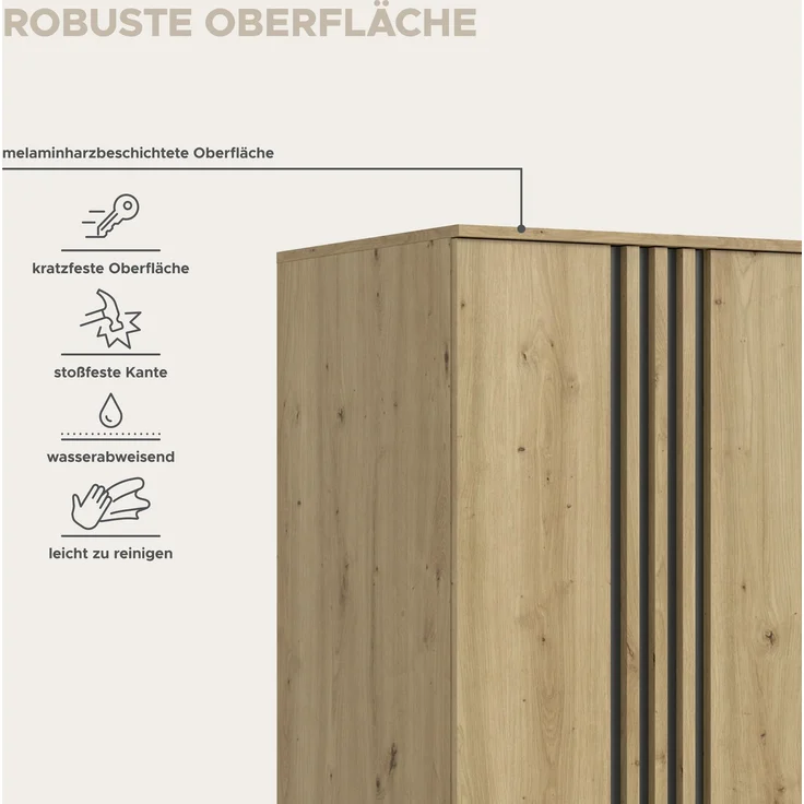Tofta Kleiderschrank 2-türig in Artisan Eiche Nachbildung – Bild 11