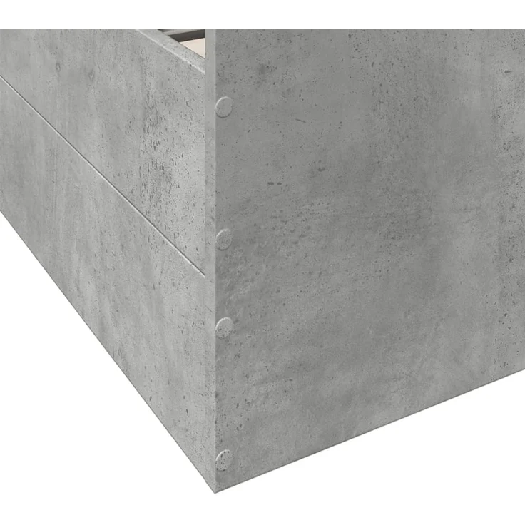vidaXL Bettgestell mit Schubladen Betongrau 75x190 cm Holzwerkstoff 3280352 – Bild 8