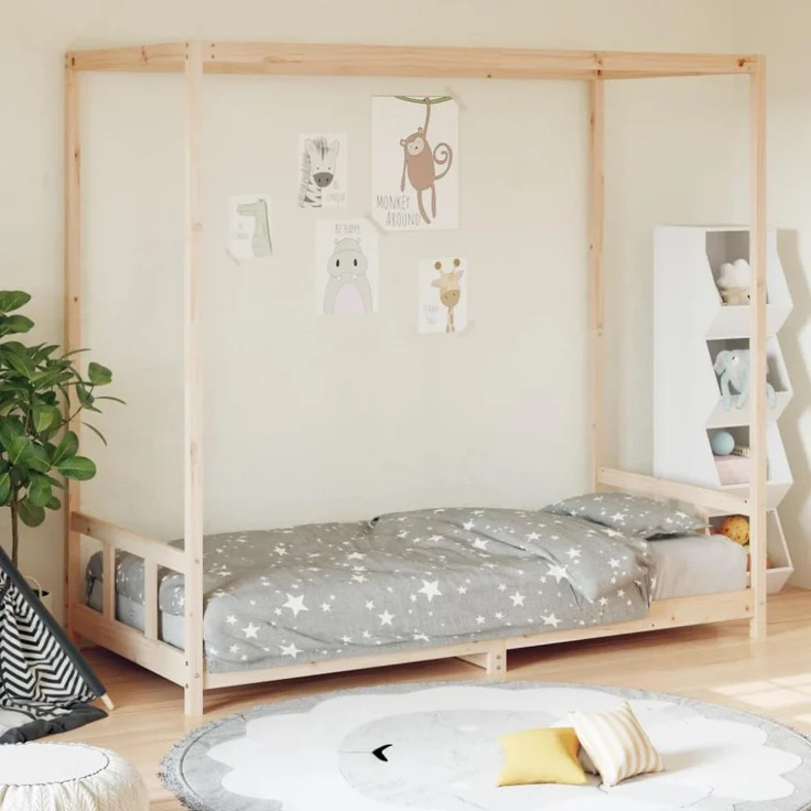 vidaXL Kinderbett 90x200 cm Massivholz Kiefer 834522 – Bild 1
