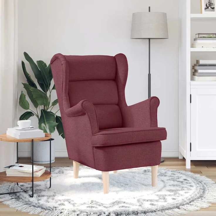 Sessel wohnzimmer, Relaxsessel, Fernsehsessel Weinrot 74x84x100 cm Stoff – Bild 3
