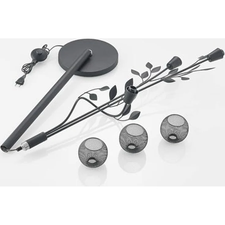 Lindby Stehlampe Kanye, Metall, Schwarz IP20, 3 x 10 W LED – Bild 5