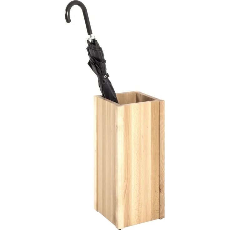 Haku Schirmständer aus Massivholz Buche gedämpft, quadratische Form, braun, für ca. 4-5 Schirme, belastbar bis 15 kg, 20x20x45 cm – Bild 3