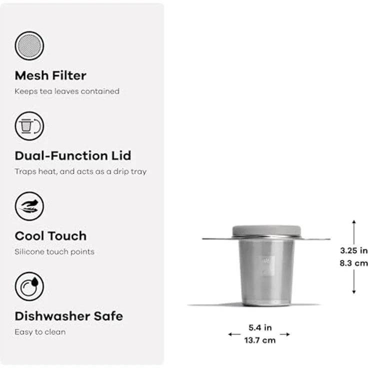 Hydro Flask Teesieb TEA inFUSER Birch, Edelstahl, (Set), aus 18/8 Edelstahl für Langlebigkeit und reinen Geschmack – Bild 4
