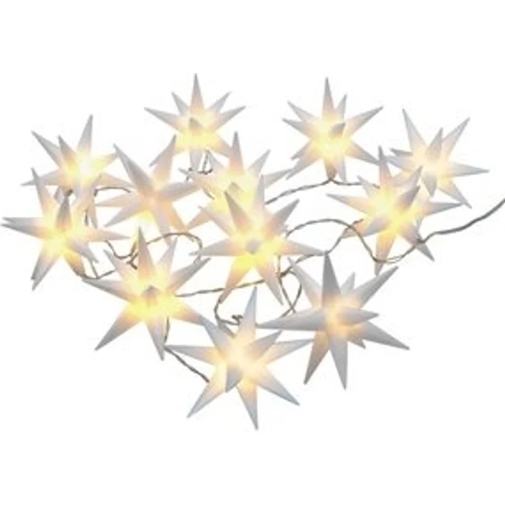 Spetebo LED-Girlande 3D Stern Lichterkette mit 12 LED Sternen (12 cm), 12-flammig, Lichterkette mit 12 beleuchteten Sternen – Bild 6