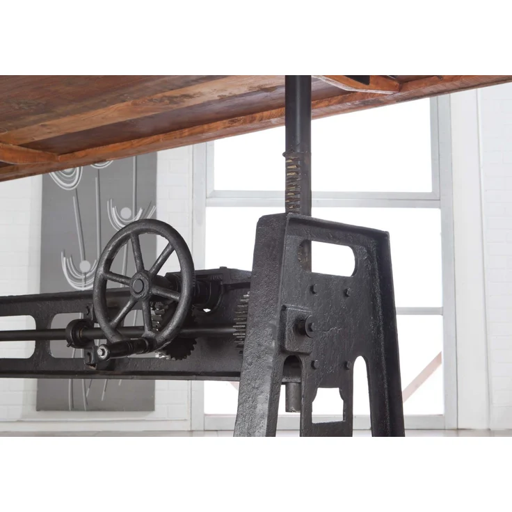Esstisch Altholz höhenverstellbar 240x100x75-105 mehrfarbig lackiert INDUSTRIAL #25 – Bild 4