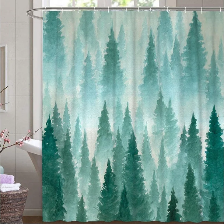 M&W DAS DESIGN Duschvorhang ​​180x200 Shower curtains Anti schimmel Waschbar Duschvorhang – Bild 1