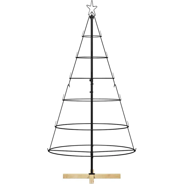 vidaXL Metall-Weihnachtsbaum mit Ständer KUOPIO 150 cm Stahl Schwarz 42019160 – Bild 6
