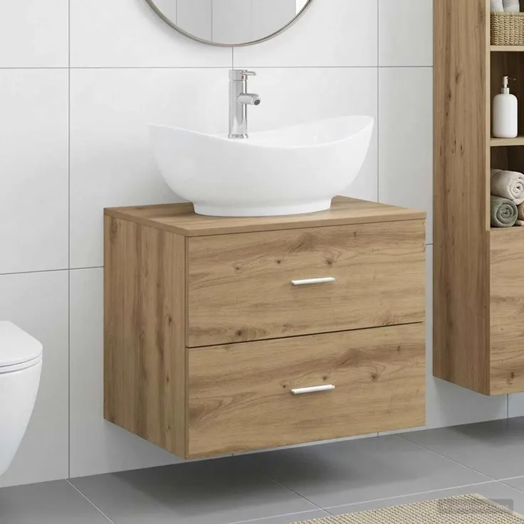 vidaXL Waschbeckenschrank Artisan-Eiche 62,5 x 44,5 x 80 cm 3404405