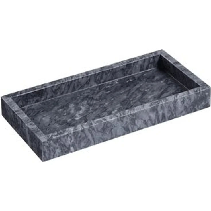 Navaris Organizer Tablett für Schmuck und Make-Up - Badezimmertablett - Marmor schwarz (1 St) – Bild 6