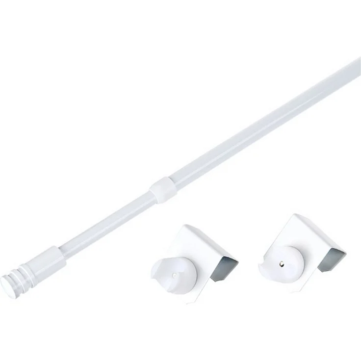dekondo Klemmstange Gardinenstange "Basic" Klick-fix, weiß, ausziehbar, Fensterhaken klemmbar. Einklicken der Gardinenstange, inkl. Fensterhaken für einen Klemmbereich von 15-20 mm – Bild 1