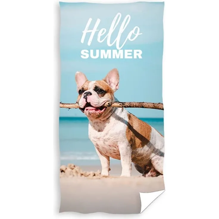 Handtuch ca. 70 x 140 cm Dusch- und Badetuch Saunatuch für Strand und Bad Bulldogge