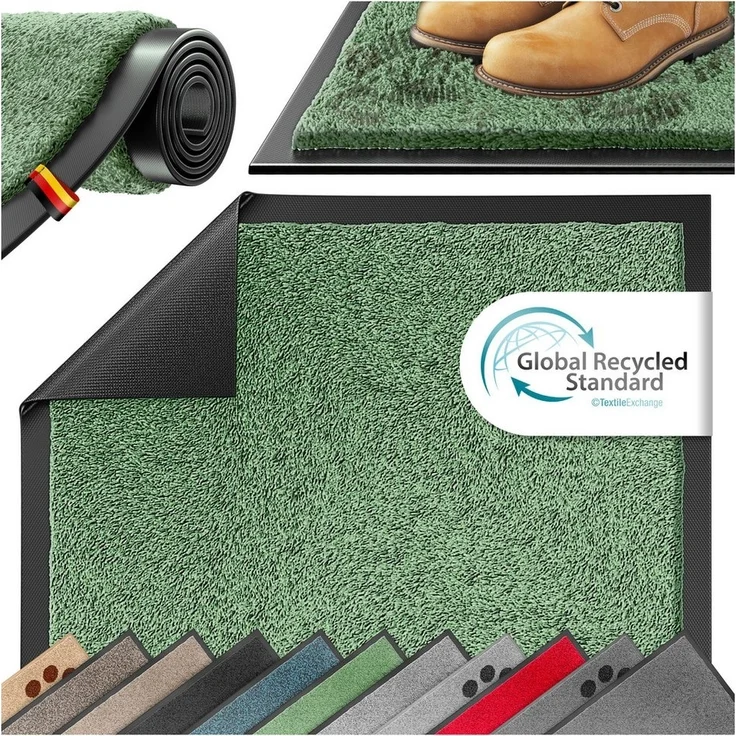 KESSER® Schmutzfangmatte rutschfeste Fußmatte für Innen- & Außenbereich waschbar & wetterfest | Türmatte Wohnungseingang | Teppich für Büro & Vorzimmer | Fußabtreter Fußabstreifer Classic, 60x90cm, Berggrün – Bild 5