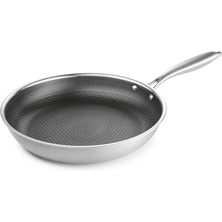 BRATmaxx Edelstahl-Pfanne 24cm silber 3-lagig mit Wabenstruktur – Bild 2