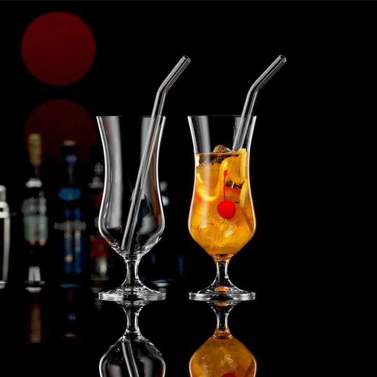 Novel Cocktail- & Longdrinkgläser 2er-Set, Kristallglas klar, 19.9 cm, inkl Trinkhalm – Bild 3