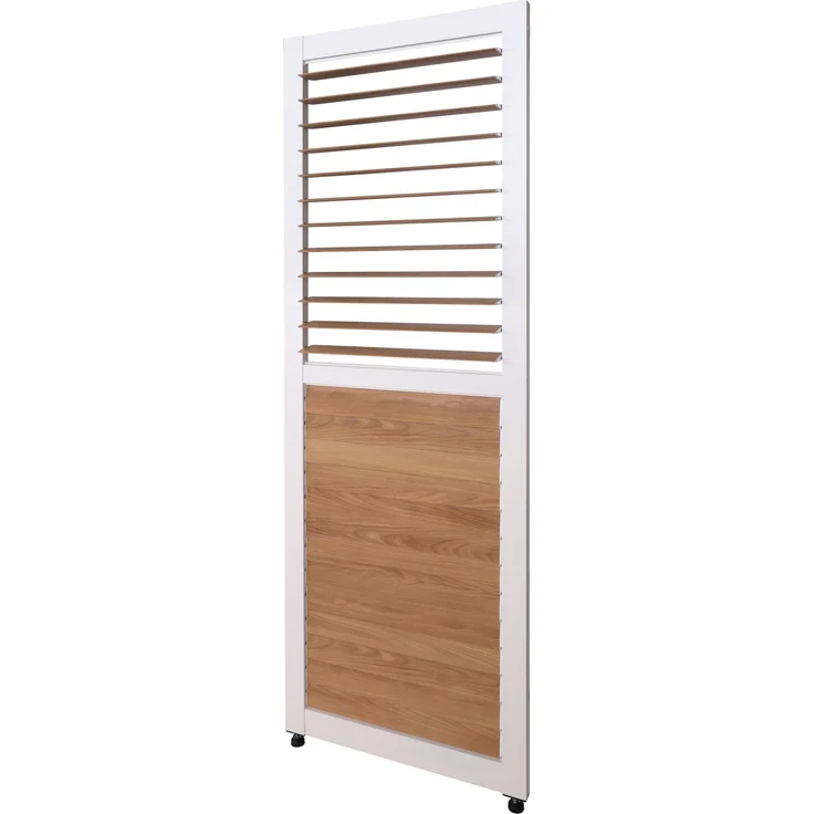 Lamellenwand für Pergola HWC-P65, Lamellenpaneel Modul Paneel Seitenwand, Aluminium 220x68cm Holzoptik ~ weiß – Bild 9