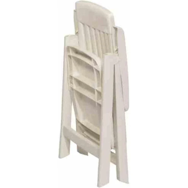 Sieger Palma Klappsessel klappbar, Vollkunststoff Weiß 62 x 105 x 67 cm – Bild 5