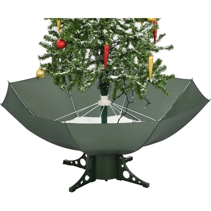 vidaXL Schneiender Weihnachtsbaum mit Schirmfuß Grün 170 cm 284335 – Bild 7