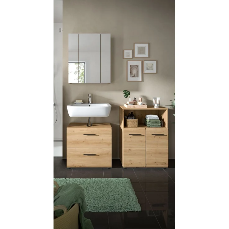 Badkombination (B/H/T: 135x185x30 cm) in Artisan Oak Nachbildung und Artisan Oak Nachbildung – Bild 6