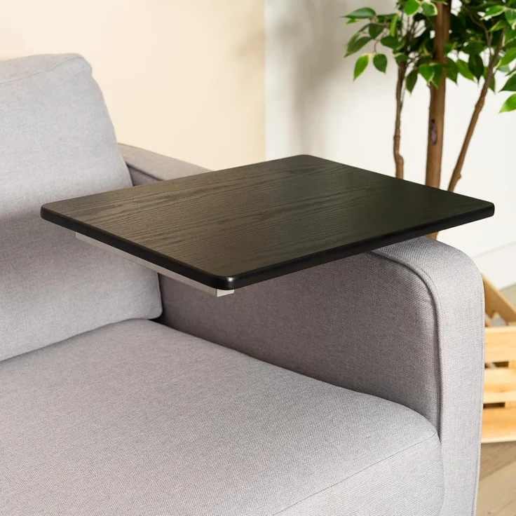 MEUBLE COSY Laptoptisch Höhenverstellbar mit Rollen Laptopständer Beistelltisch Sofatisch Nachttisch, Gestell aus Metall, Tischplatte aus Holz, Schwarz, 48 x 37 x 79 cm – Bild 6