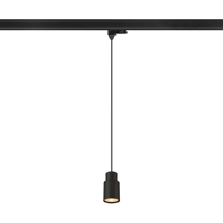 SLV PURI 2.0 Tube, 3~ Pendelleuchte, GU10, Pendellänge 200cm, 1x max. 6W, schwarz - Leuchten mit 3 Phasen Adapter 230V – Bild 1
