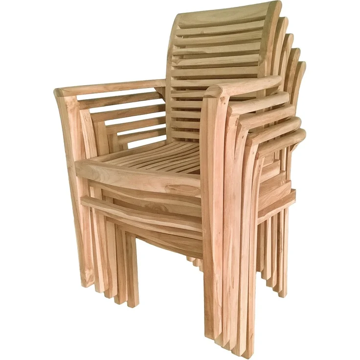 Garten-Sitzgruppe MAGNUS 7-tlg. - Teak, Teakbraun | Gartenmöbel-Set Gartengarnitur Garten-Essgruppe mit Stühlen und Esstisch – Bild 6