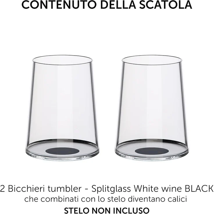 Trebonn SplitGlass Weissweinglas 280 ml Schwarz 2er-Set – Bild 2