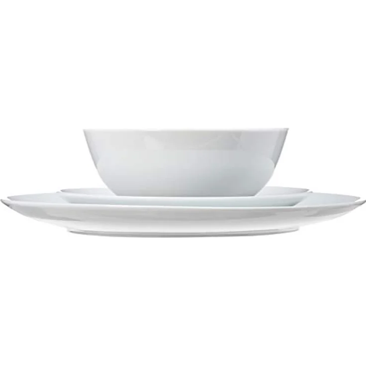 AmazonBasics Geschirrservice, 18-teilig, Weißes Porzellan Coupe, für 6 Personen – Bild 6