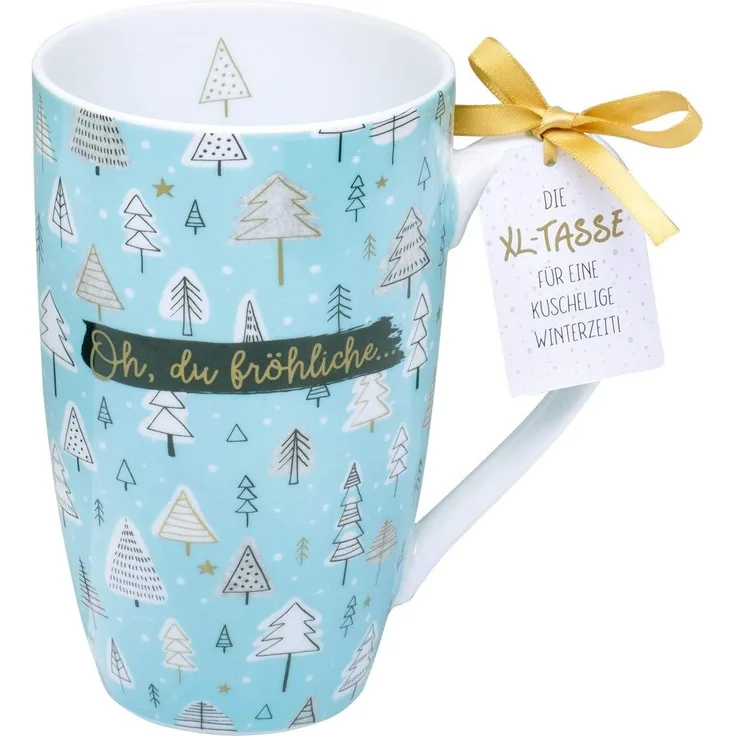 XL Tasse Porzellan Oh Du fröhliche. 500 ml