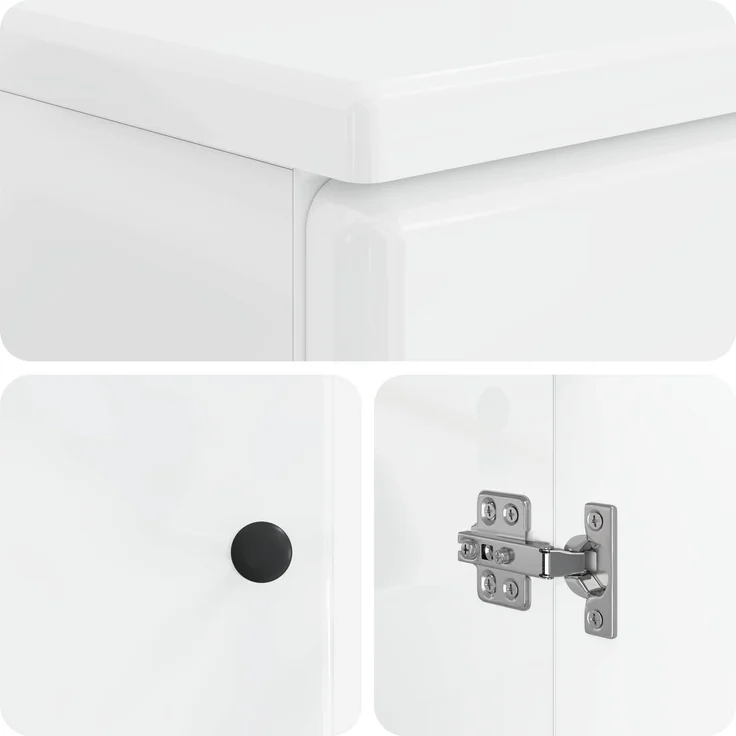 vidaXL 2-teiliges Badezimmer Schrank Set BREDA Hochglanz Weiß 3417643 – Bild 5