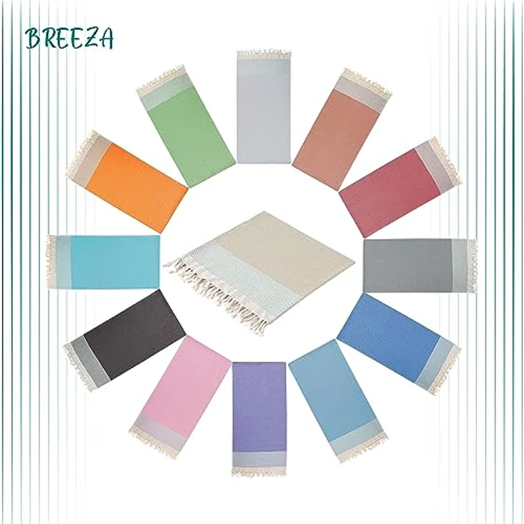 Turquoise Home Strandtuch Breeza XXL Strandtucher 100x200 cm 100% Baumwolle Saunahandtuch, (1-St) – Bild 6
