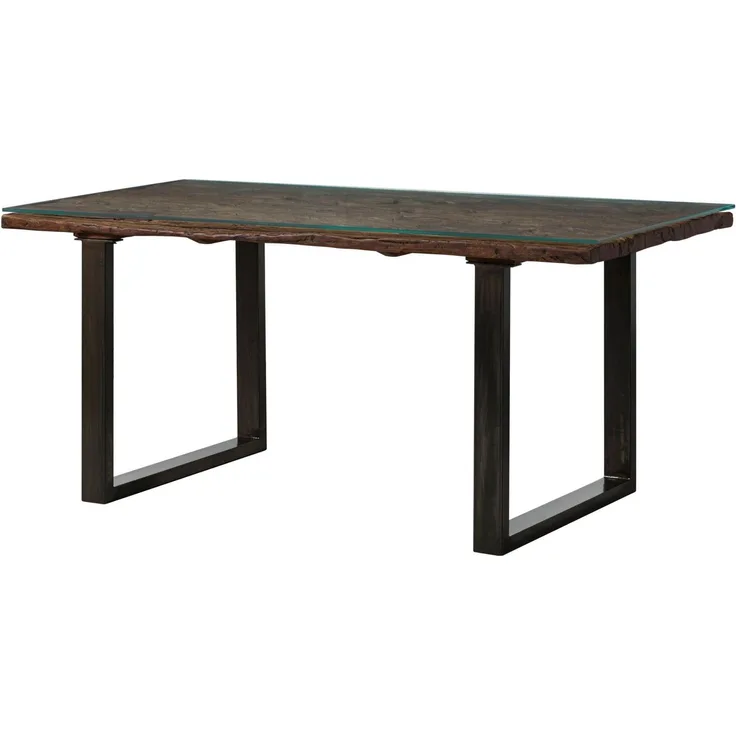 Esstisch CITY Altholz recycelt natur Glas 180x90 Wolf Möbel