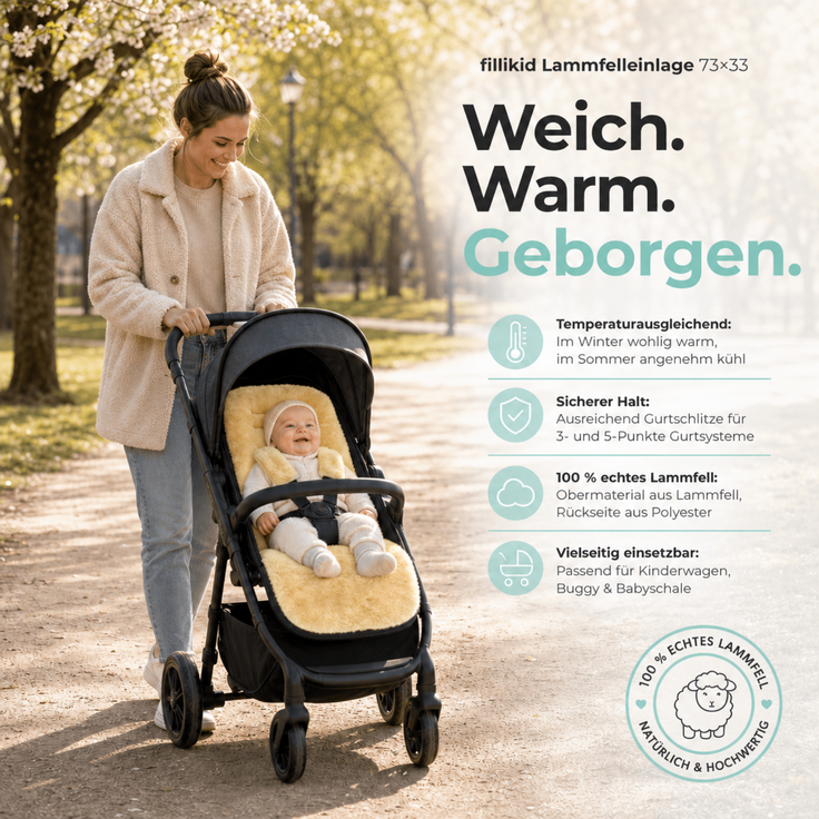 Fillikid Lammfelleinlage Buggy Kinderwagen TOP – Bild 2